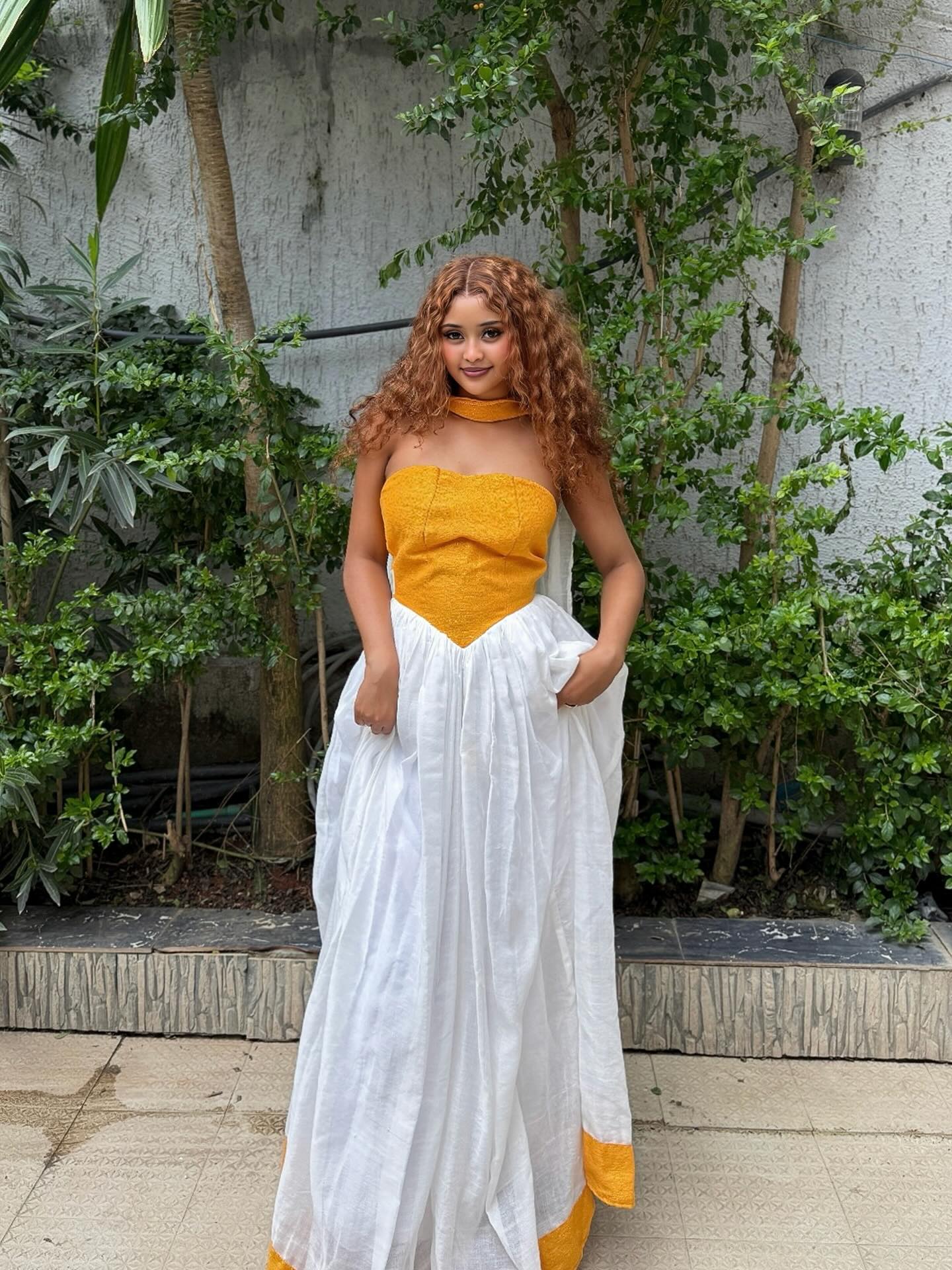 Strapless Habesha Dress Classic Habesha Kemis A Refined Touch of Ethiopian Dress 345