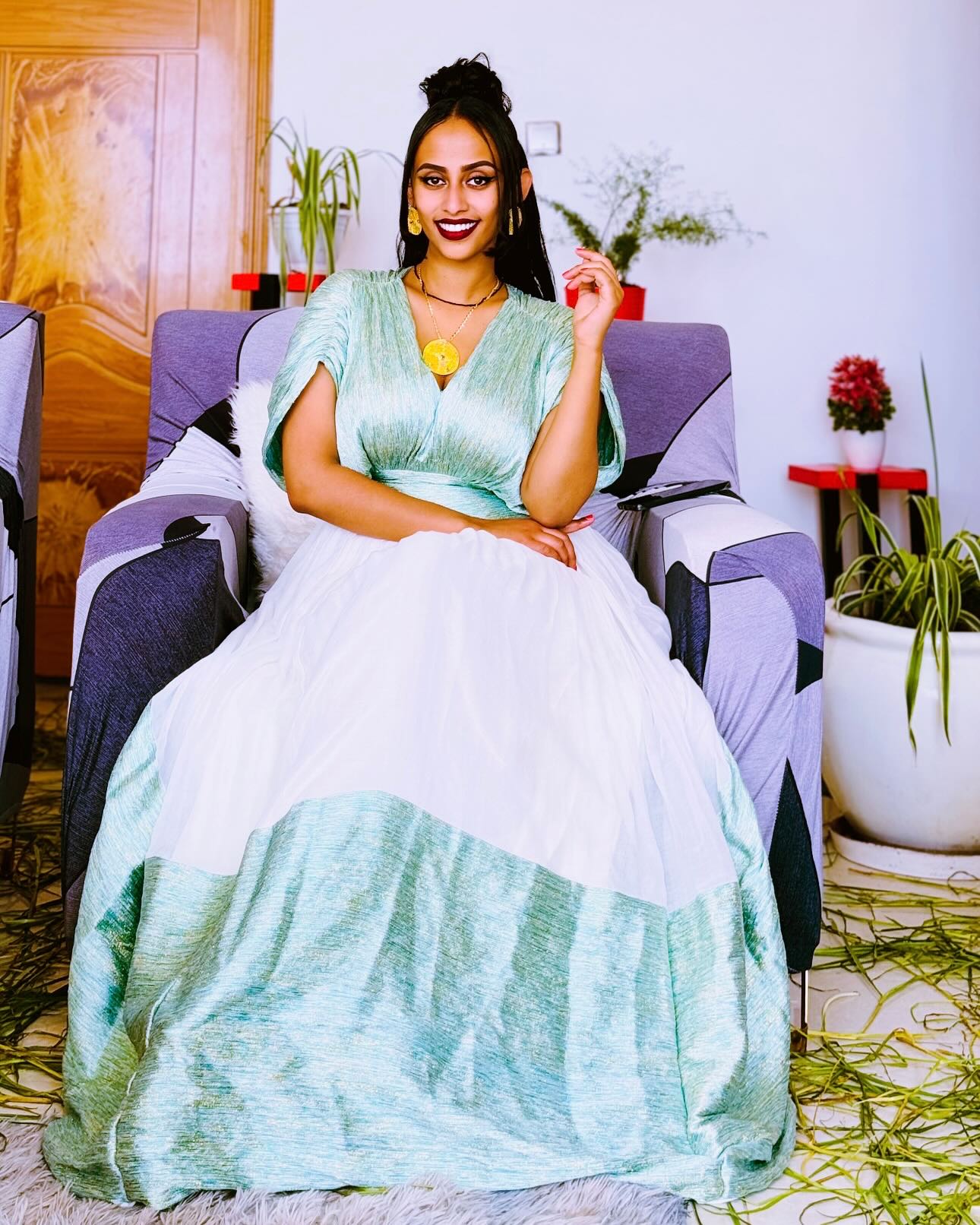 Handwoven Habesha Dress Vibrant Habesha Kemis Ethiopian Clothing For Special Event 347