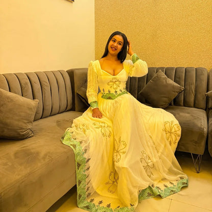 Refined Habesha Kemis A Stunning Expression of Traditional Ethiopian Dress