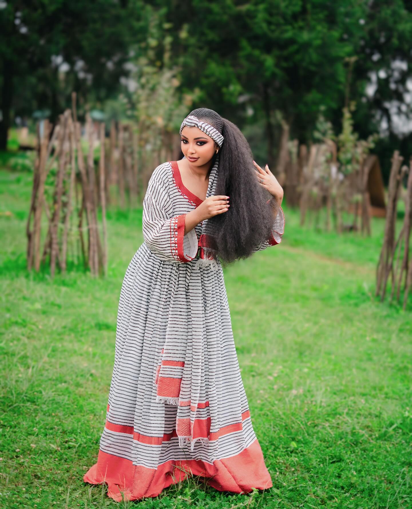 Oromiya Striped Kemis Traditional Oromo Dress