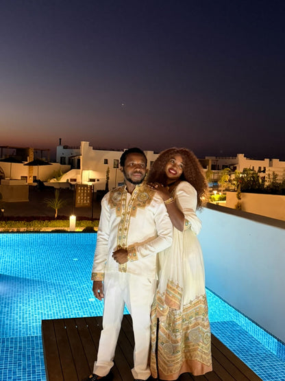 Ethiopian Couple Outfits Matching Habesha Set Ethiopian Traditional Matching Wear 389