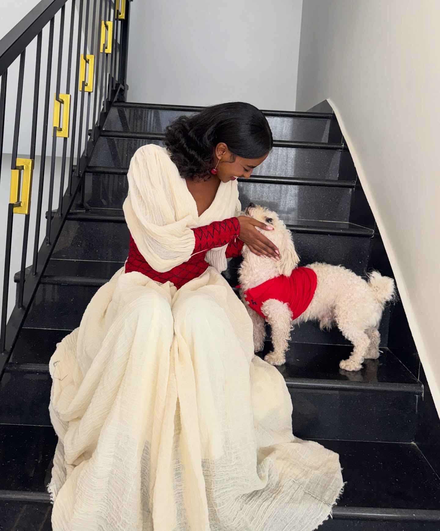 V-neckline Habesha Dress Stylish Habesha Kemis For Holiday Traditional Ethiopian Dress 394