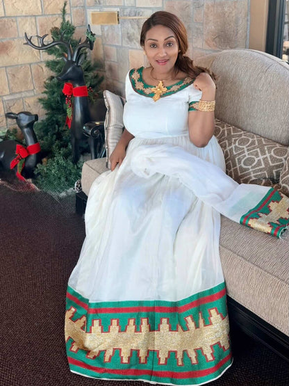 White Habesha Dress Charming Eritrea And Habesha Kemis Beautiful Ethiopian Clothing 404