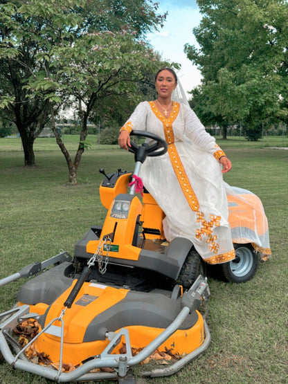 Long Sleeve Habesha Kemis Cross Design Habesha Dress Ethiopian Dress Inspired by Habesha Cloth Artistry 419
