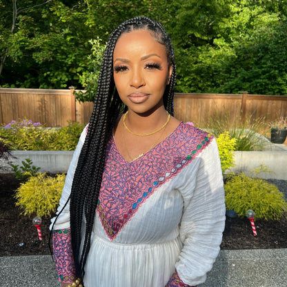 Vibrant Color Habesha Dress Traditional Ethiopian Dress Habesha Kemis With Long Sleeve 427