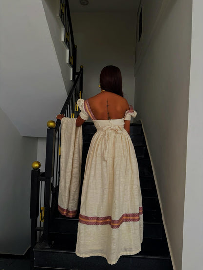 Puff Sleeve Ethiopian Clothing Timeless Habesha Kemis Beautiful Embroidery Habesha Dress 431