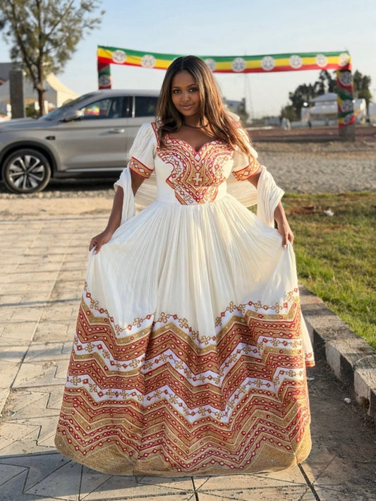 Ethiopian Clothing Inspired by Traditional Habesha Wedding Style