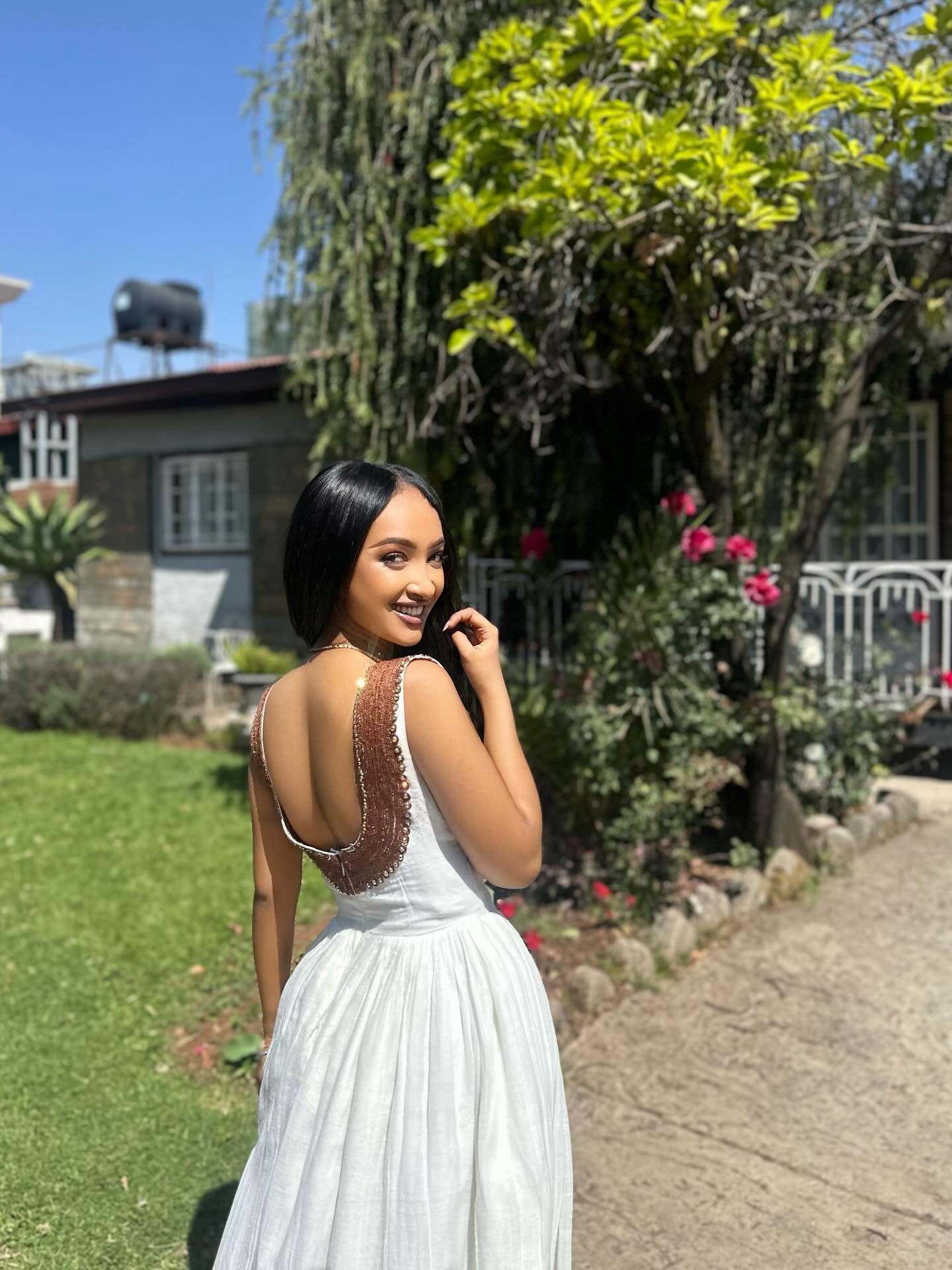 White Habesha Dress With Vibrant Embroidery Charming Habesha Kemis Cultural Ethiopian Dress 514