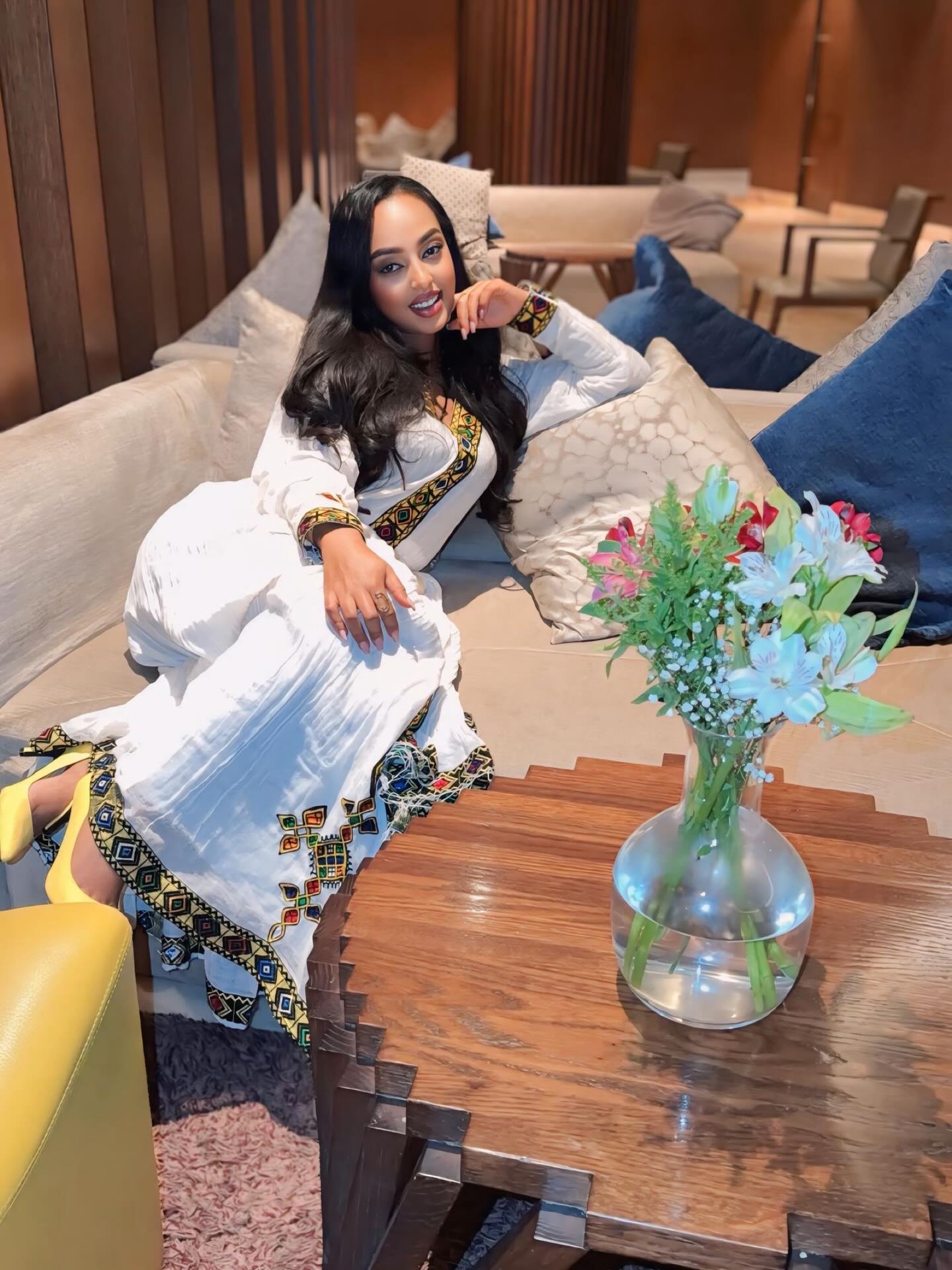 Long Sleeve Habesha Dress Multicolor embroidery Habesha Kemis Timeless Ethiopian Clothing 731