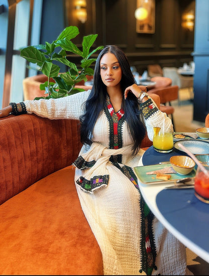 Long Sleeve Habesha Dress Multicolor Habesha Kemis Timeless Ethiopian Clothing 887