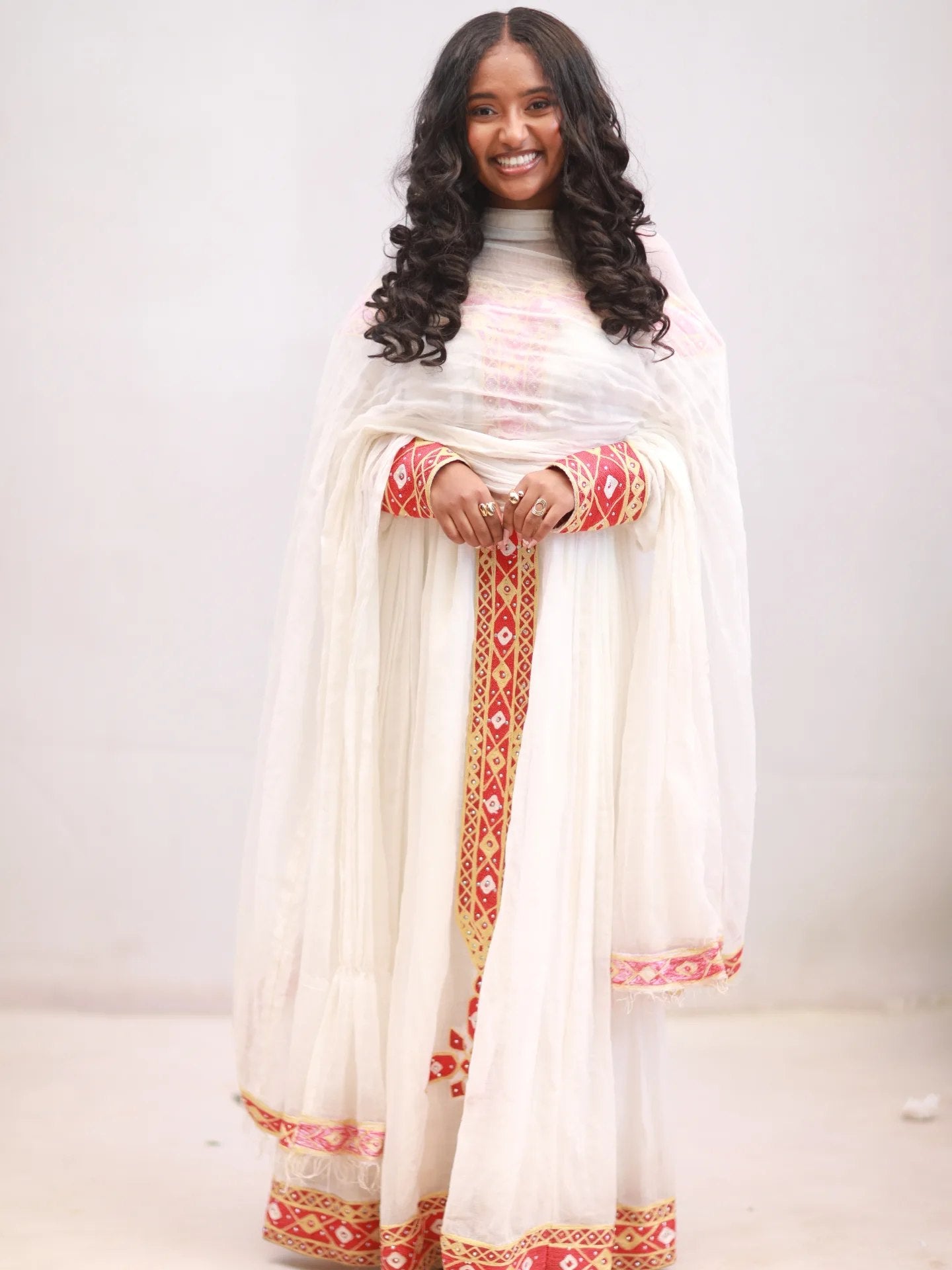 Royal Crimson Embroidered Habesha Kemis Ethiopian Heritage Ceremony Dress Striking Red And Gold Habesha Dress 917
