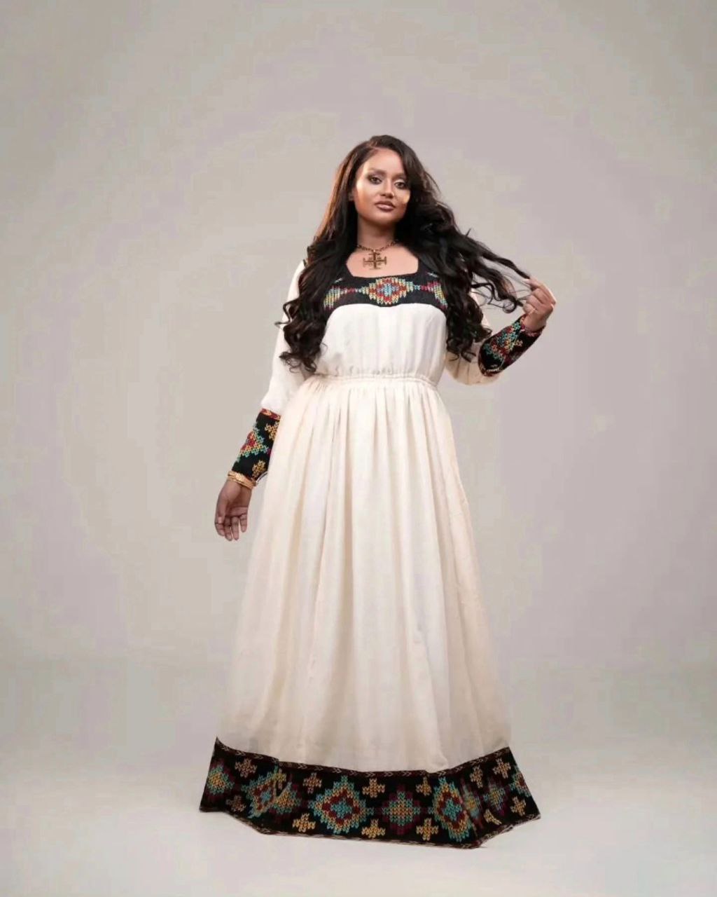 Beautiful Habesha Dress Handwoven Ethiopian Traditional Clothing Timeless Habesha Kemis For Festive 123