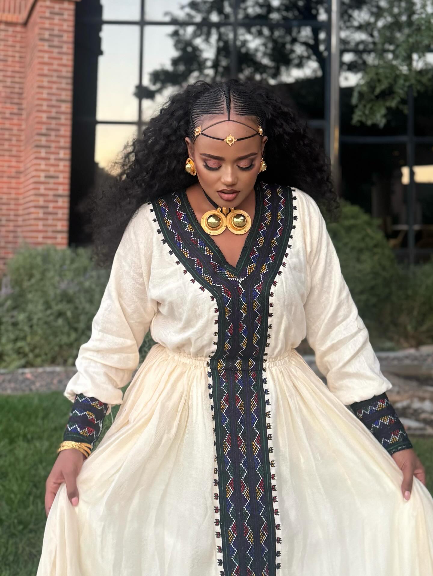 Elegant Black Embroidery Traditional Habesha Kemis Handwoven Habesha Dress Classic Ethiopian Clothing For Special Celebrations 142