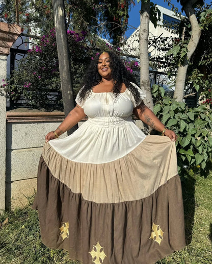 Earth Tone Habesha Kems Traditional Ethiopian Dress with Modern Style Stunning Habesha Dress 213