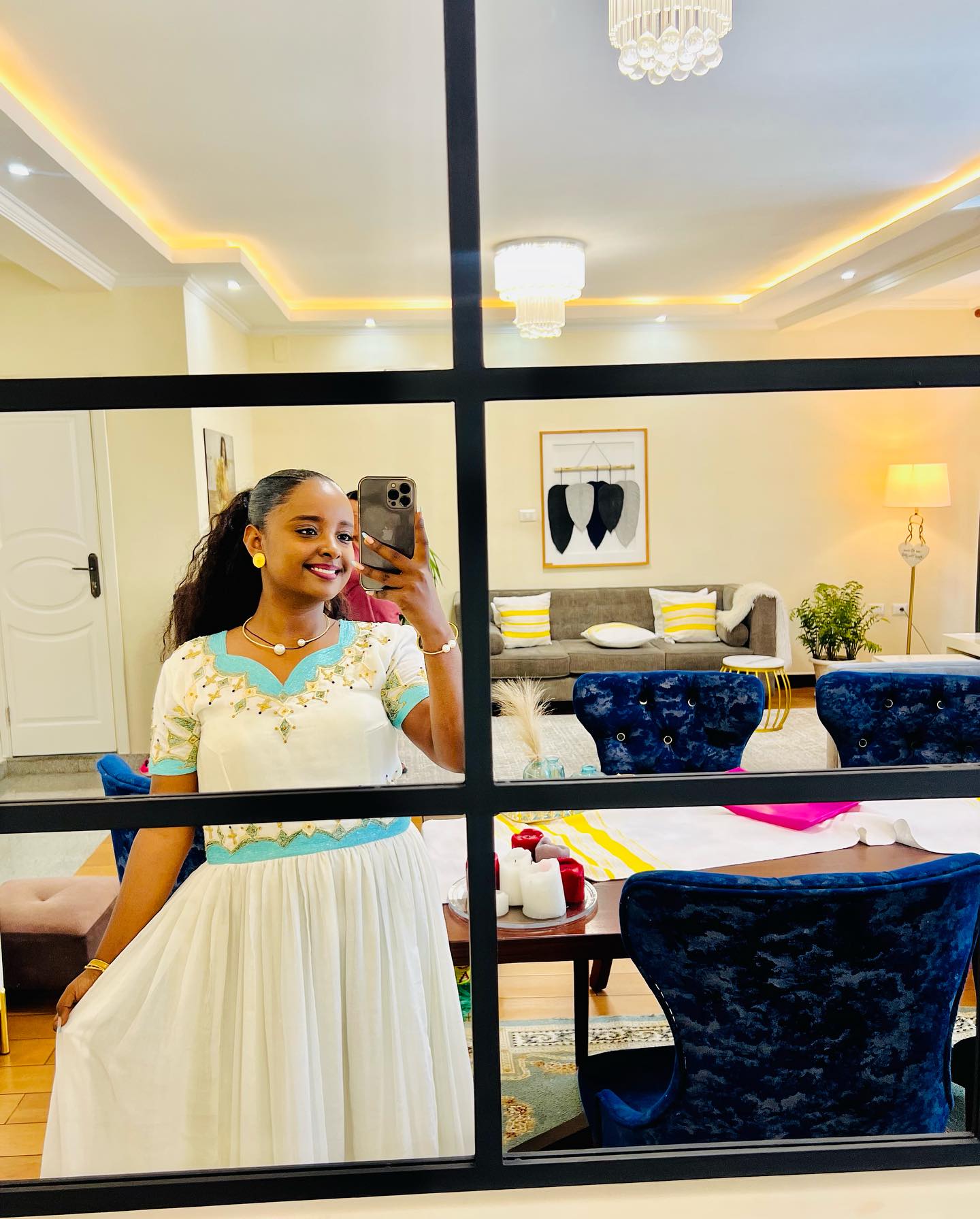 Beautiful Habesha Kemis Online Classic Traditional Ethiopian Clothing Turquoise Detailing Habesha Dress 221