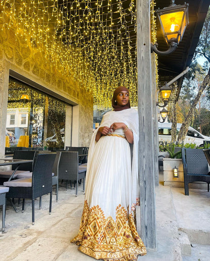 Graceful Habesha Kemis For Wedding  Gold Embroidery Habesha Dress Traditional Ethiopian Wedding Dress 236