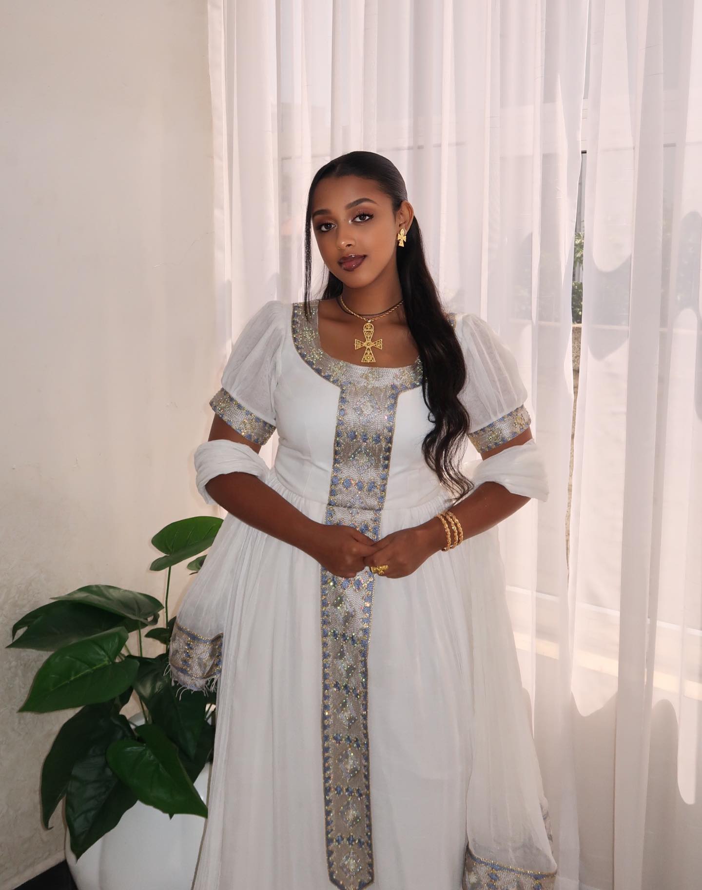 Classic Habesha Kemis Traditional Ethiopian Wedding Dress Handwoven Detail Habesha Dress 253