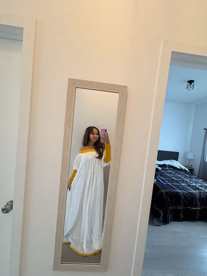 Traditional Ethiopian Dress Off-Shoulder Habesha Dress Style Simple Design Habesha Kemis 259