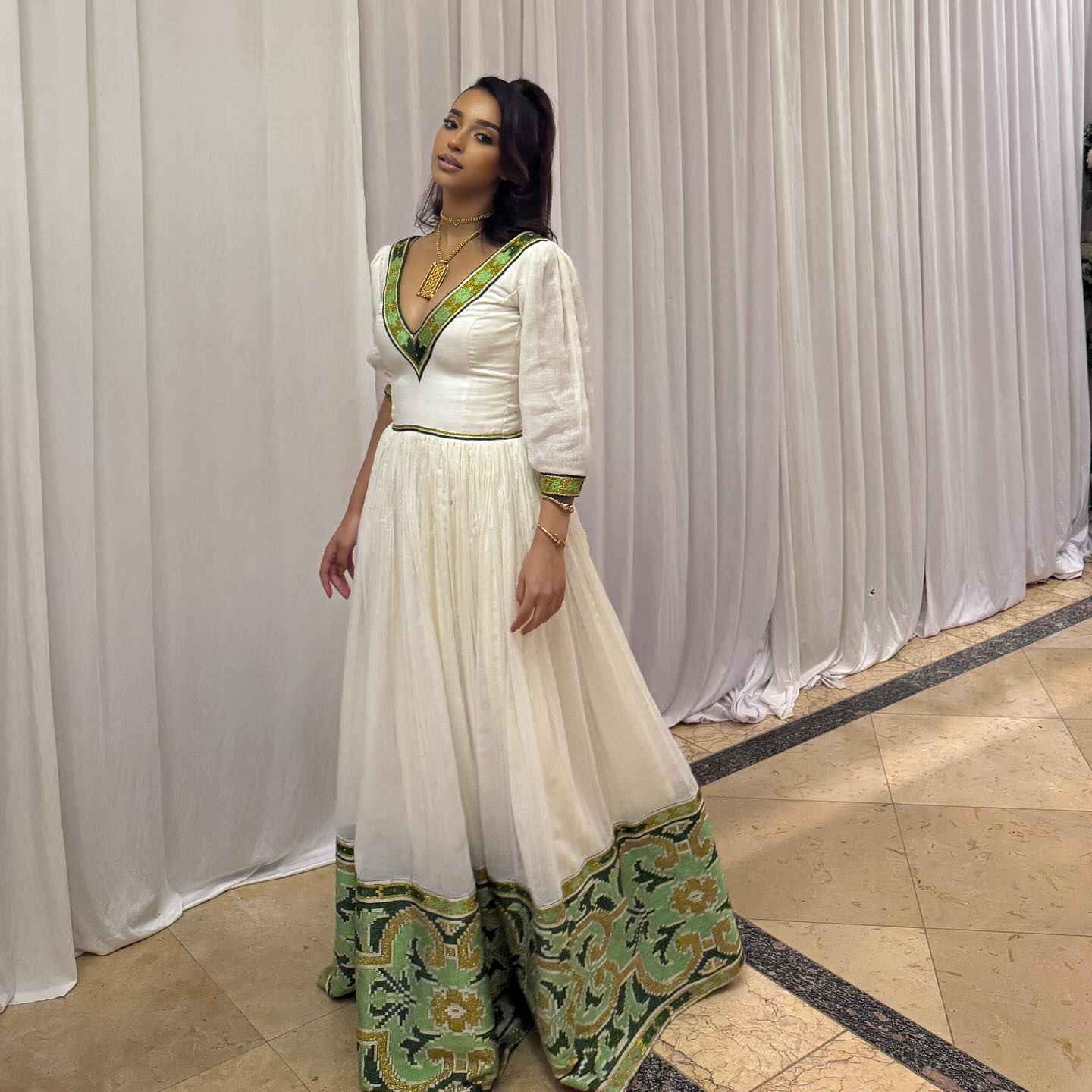 Classic Habesha Kemis Handwoven Ethiopian Dress Habesha Dress with Cultural Pattern 269