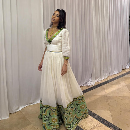 Classic Habesha Kemis Handwoven Ethiopian Dress Habesha Dress with Cultural Pattern 269