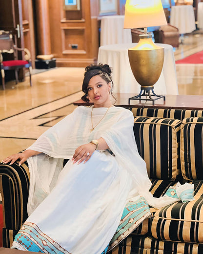Luxurious Habesha Dress Timeless Ethiopian Traditional Clothing Graceful Habesha Kemis For Events  314