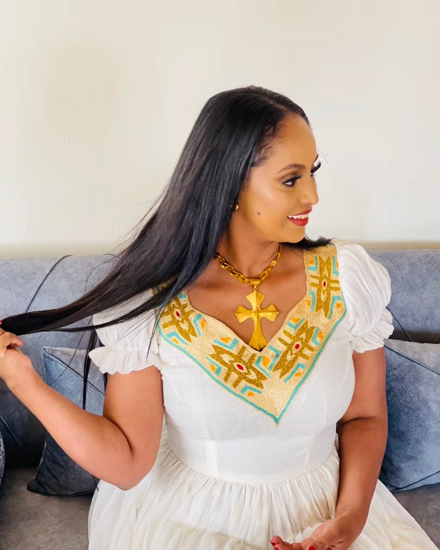 Habesha Kemis For Event Short Sleeve Habesha Dress Ethiopian Traditional Dress 329
