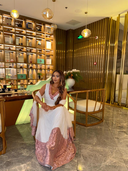 Graceful Habesha Dress A Refined Ethiopian Traditional Dress Design Stylish Habesha Kemis 332