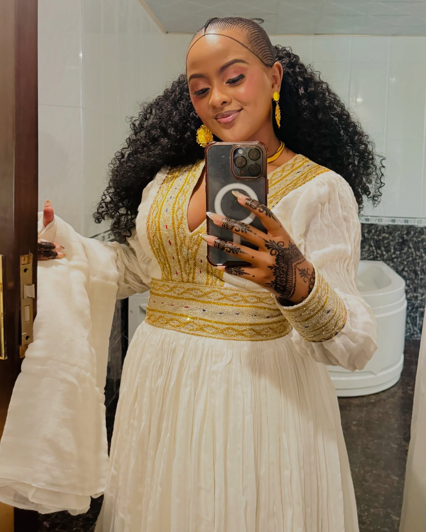 Golden Woven Habesha Kemis Long Sleeve Habesha Dress Ethiopian And Eritrean Dress 403