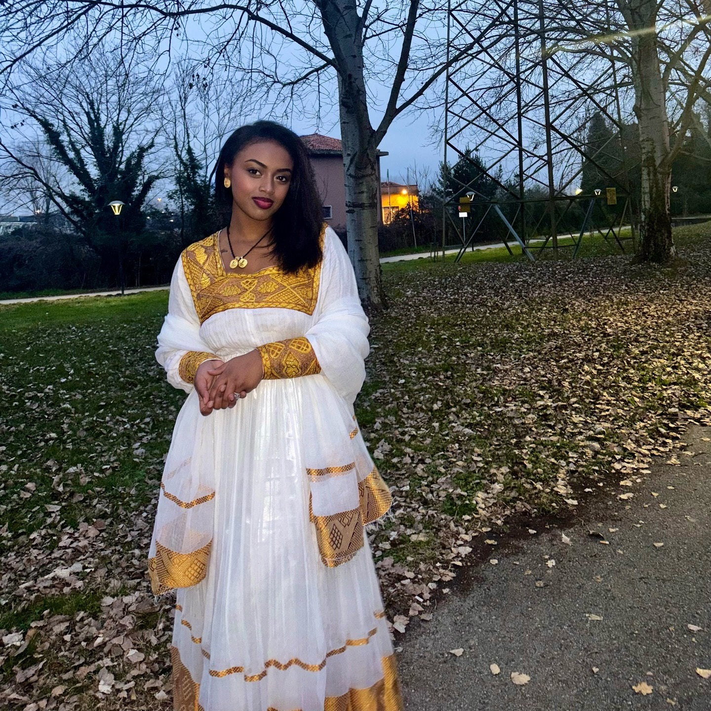 Handcrafted Habesha Kemis Golden Weaving Habesha Dress Rooted in Traditional Ethiopian Dress Style 415