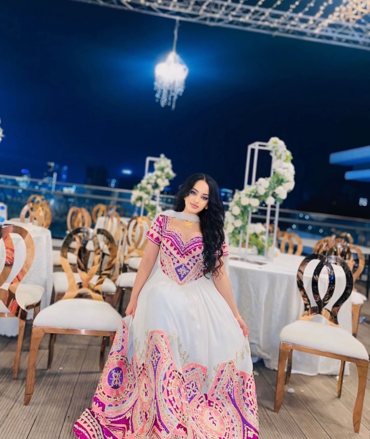 Luxurious Habesha Dress Ornate Embroidery Habesha Kemis Traditional Ethiopian Wedding Dress 416