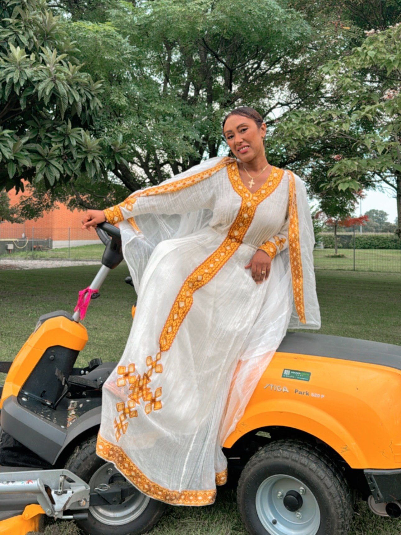 Long Sleeve Habesha Kemis Cross Design Habesha Dress Ethiopian Dress Inspired by Habesha Cloth Artistry 419