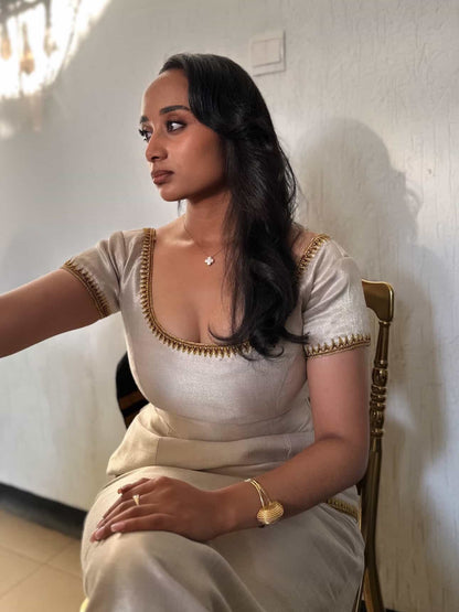 Habesha Kemis Heritage Style Short Sleeve Habesha Dress Traditional Ethiopian Clothing 445