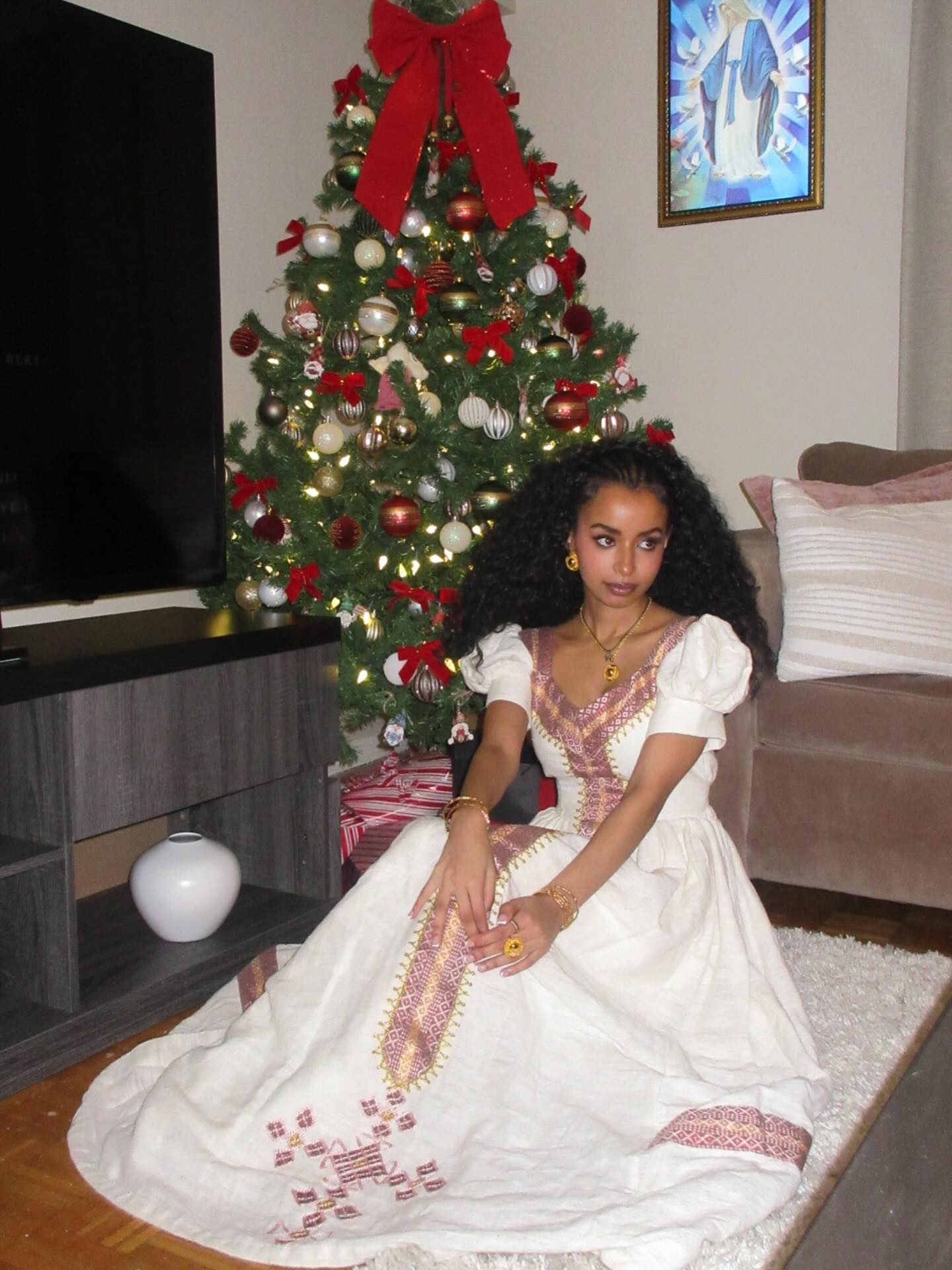 Puff Sleeve Habesha Kemis Timeless Habesha Dress Traditional Ethiopian Dress For Festive 452