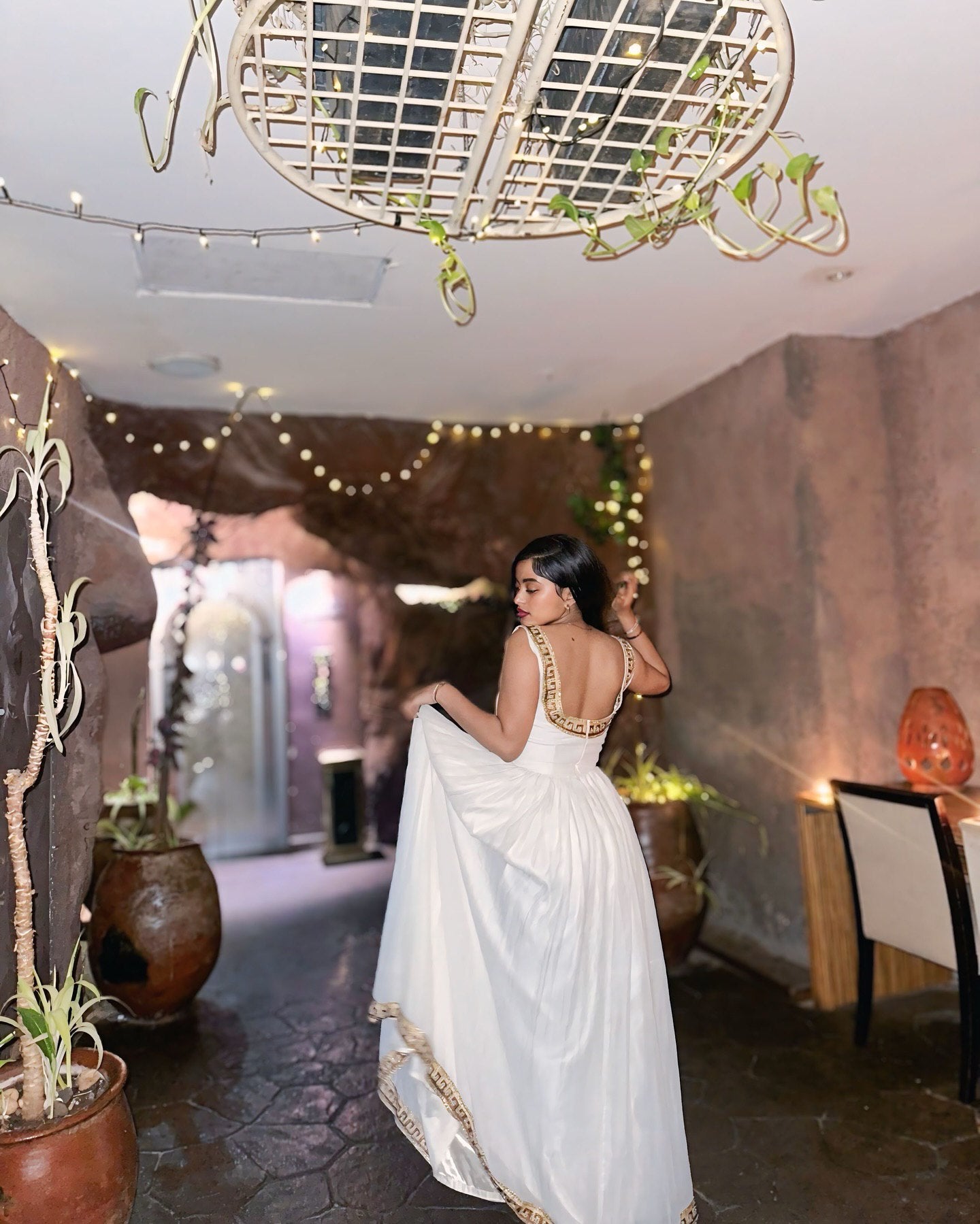 Backless Ethiopian Traditional Dress Sleeveless Habesha Dress Classic Habesha Kemis 458