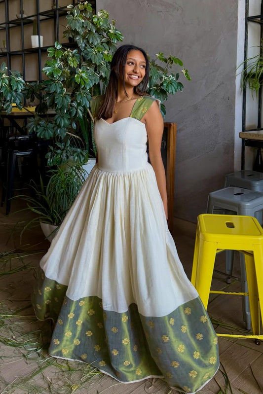 Green Woven Habesha Kemis Sleeveless Habesha Dress Beautiful Traditional Ethiopian Dress 464