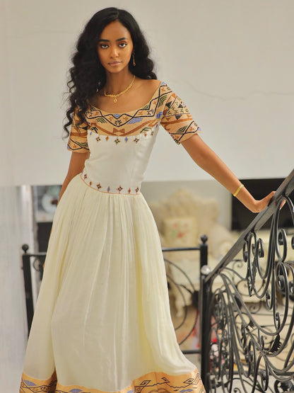 Short Sleeve Habesha Kemis Beautiful Design Habesha Dress Traditional Ethiopian Clothing 593