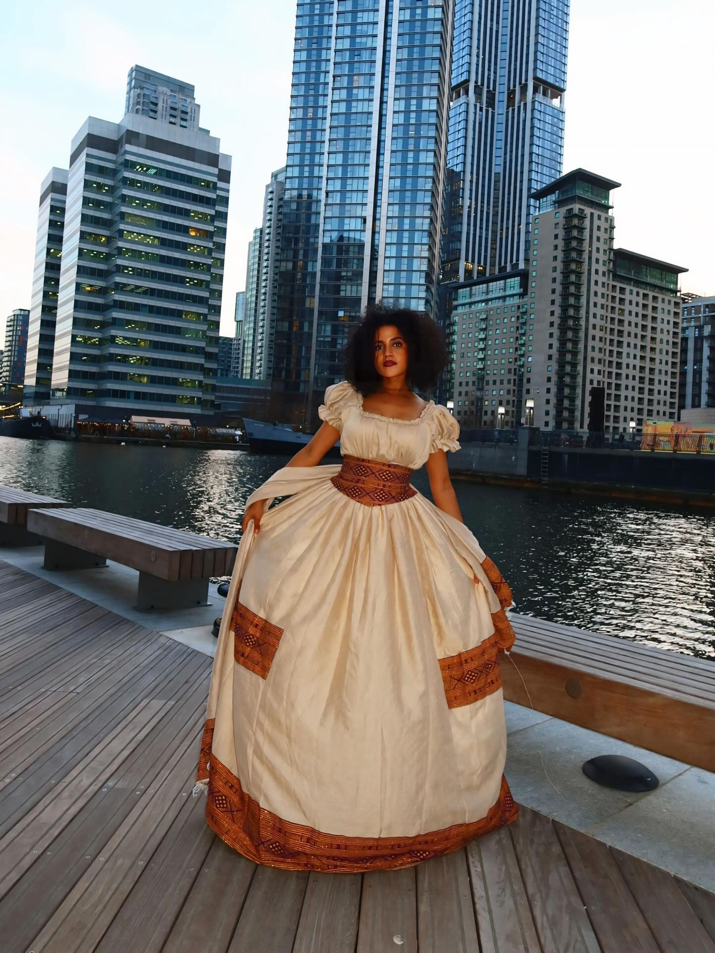 Traditional Ethiopian Dress Puff Sleeve Habesha Kemis Classic Habesha Dress For Event 610