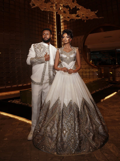 Habesha Couples Outfit Ethiopian Cultural Design Habesha Clothing Matching Traditional Set 649