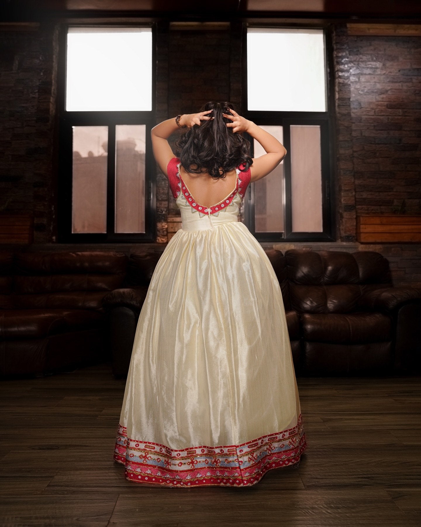 Ethiopian Wedding Dress Red Embroidery Habesha Kemis Traditional Ethiopian Clothing 736