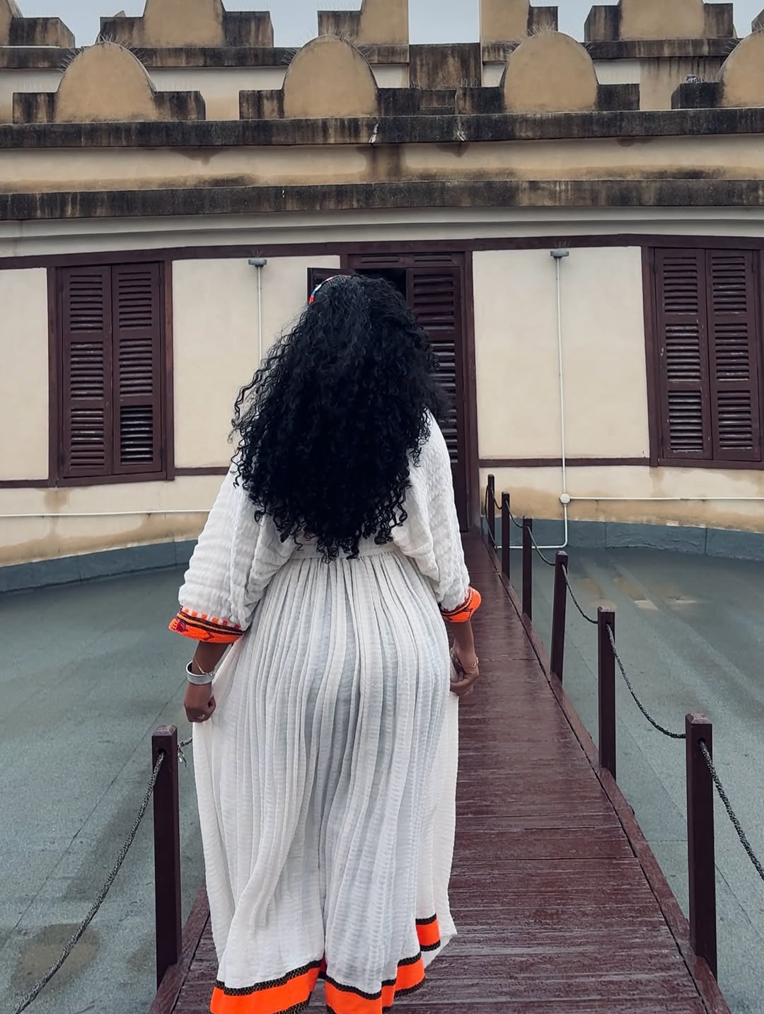 Traditional White Ethiopian Dress Orange Tibeb Patterns Habesha Kemis Classic Example Of Habesha Dress 0078