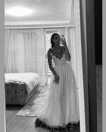 Ethiopian Dress Sleeveless Habesha Kemis Stylish Habesha Dress & Eritrean Dress 305