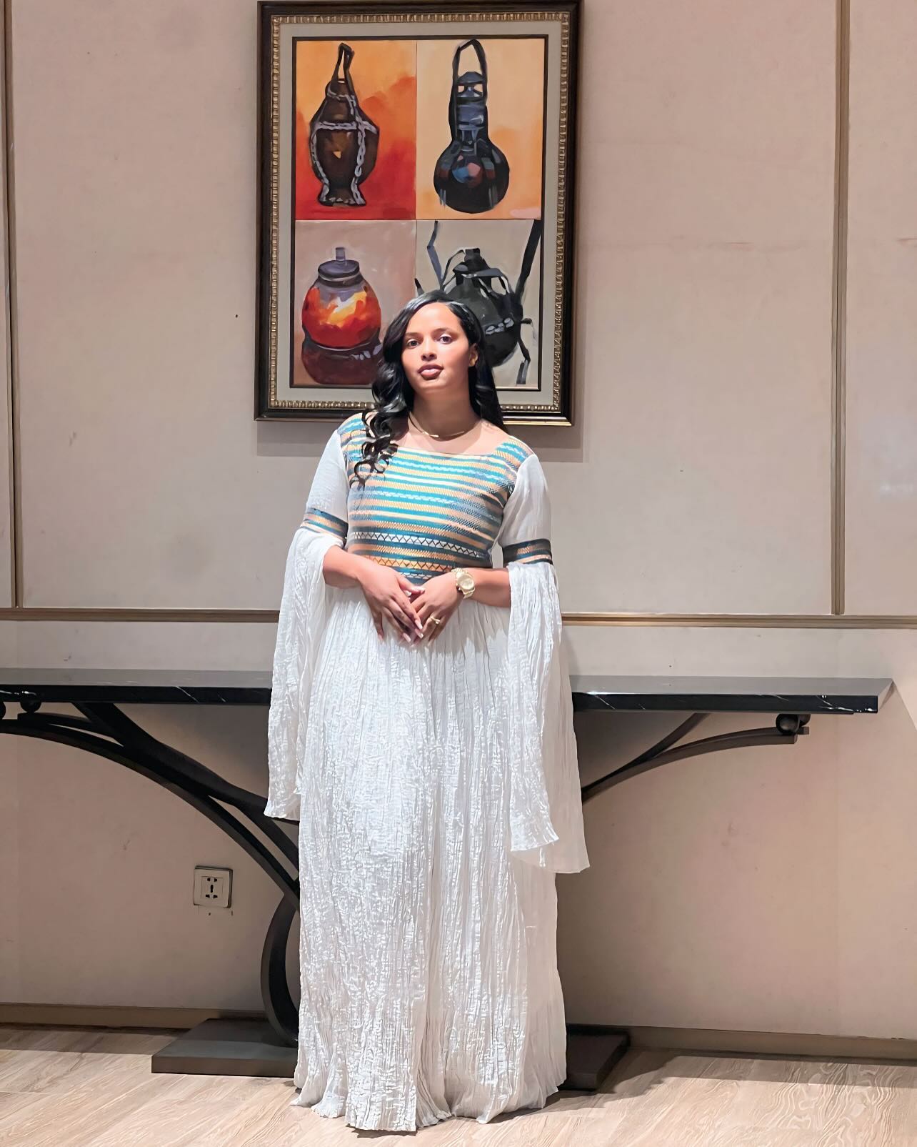 Stripped Habesha Kemis Festive Ethiopian Dress Multicolor Habesha Kemis 315