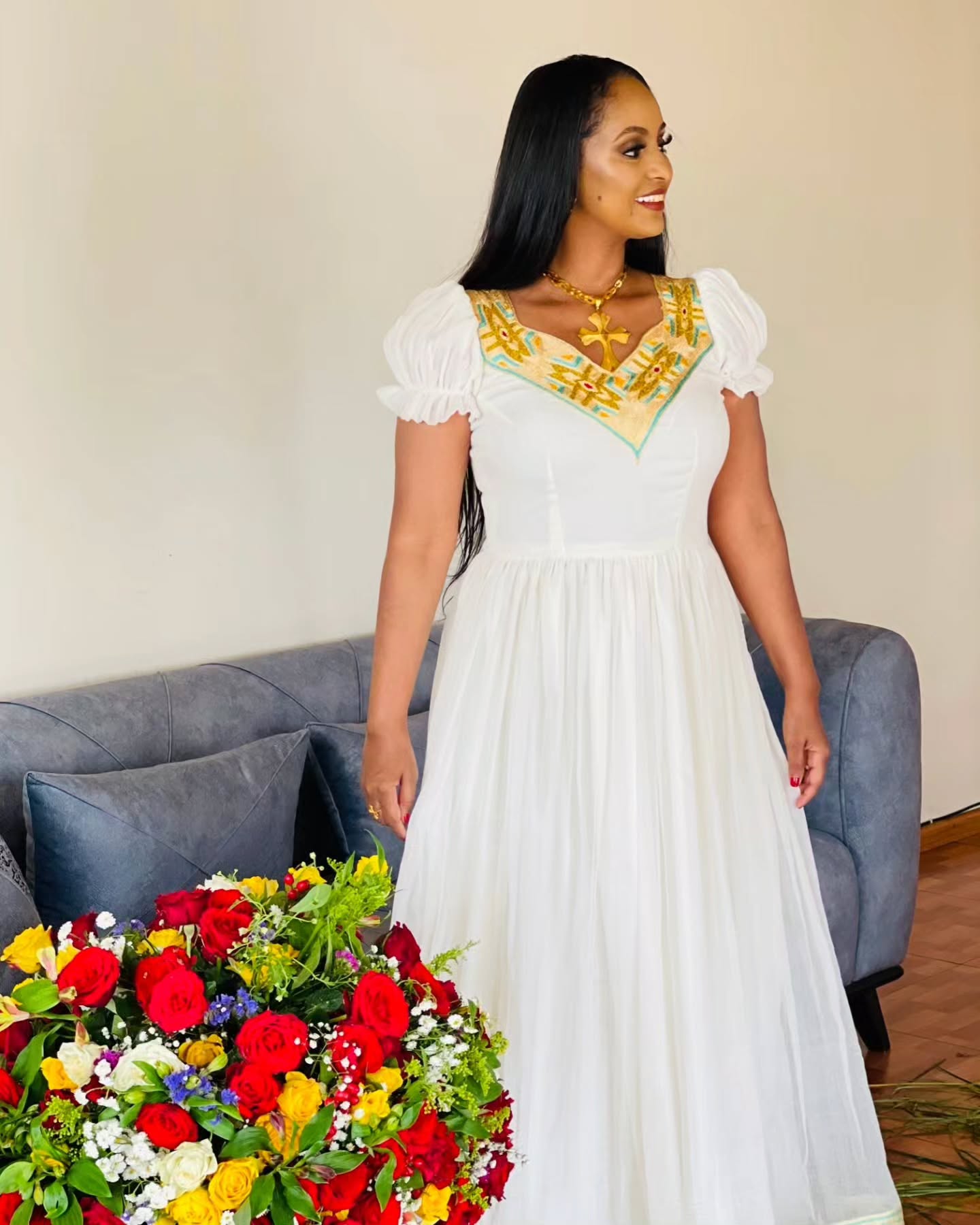 Habesha Kemis For Event Short Sleeve Habesha Dress Ethiopian Traditional Dress 329