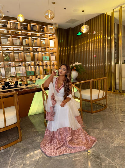 Graceful Habesha Dress A Refined Ethiopian Traditional Dress Design Stylish Habesha Kemis 332