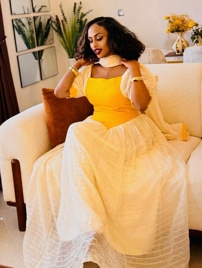 Stunning Habesha Kemis Traditional Ethiopian Dress Simple Design Habesha Dress 346