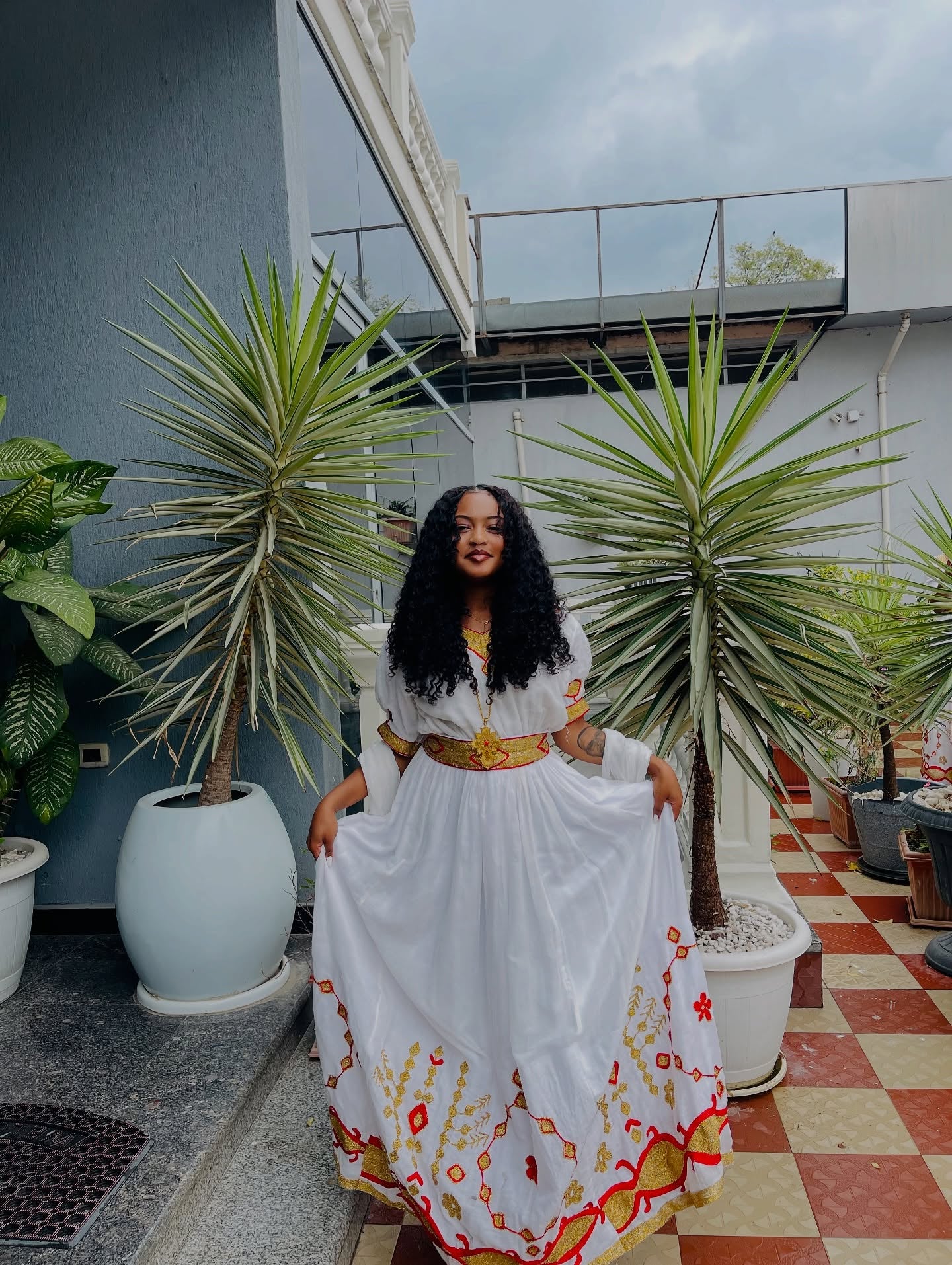 White Habesha Kemis Habesha Dress For Special Occasion Traditional Ethiopian Clothing 370