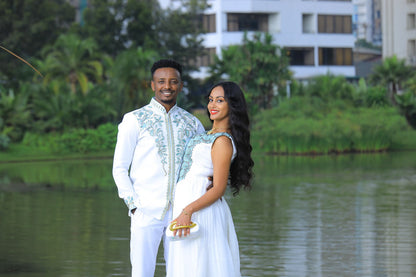 Matching Habesha Outfit Traditional Ethiopian Clothing Beautiful Couple Set 373
