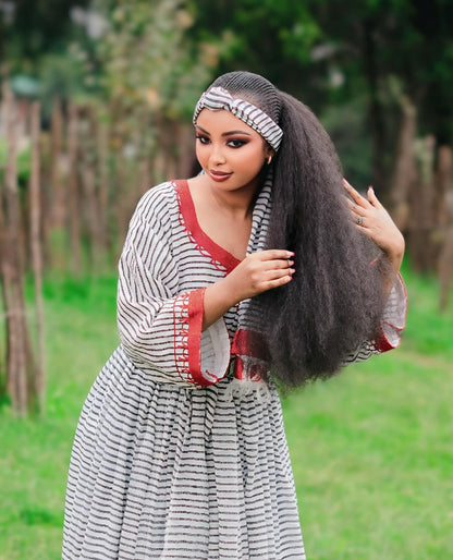 Oromiya Cultural Striped Kemis Traditional Oromo Dress Authentic Dress For Event 374