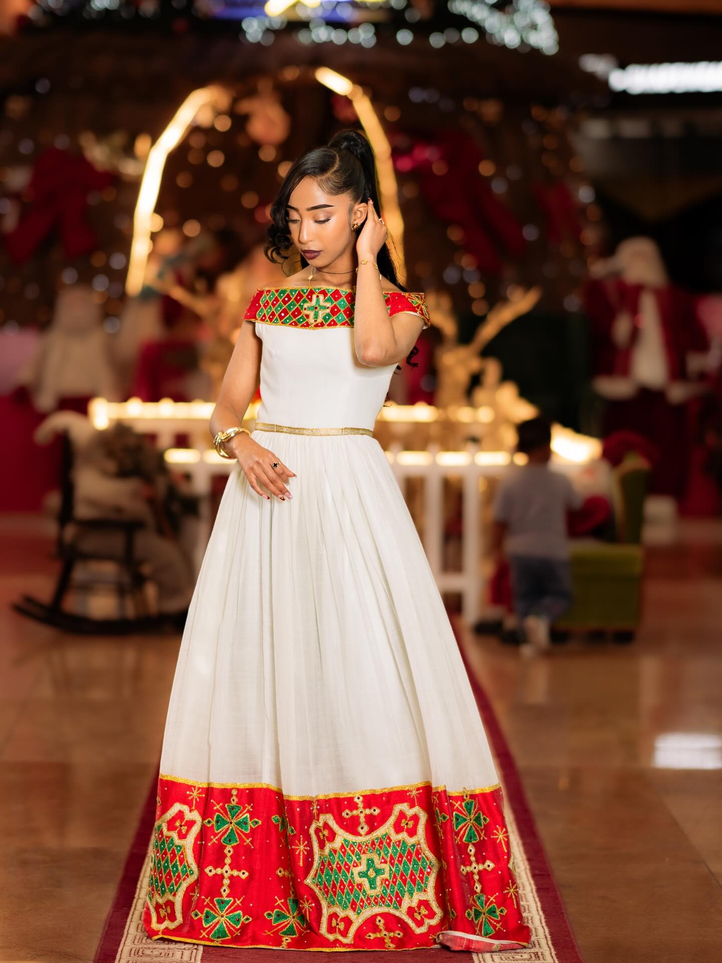 Habesha Dress For Festive Off-Shoulder Habesha Kemis Timeless Ethiopian Clothing 399