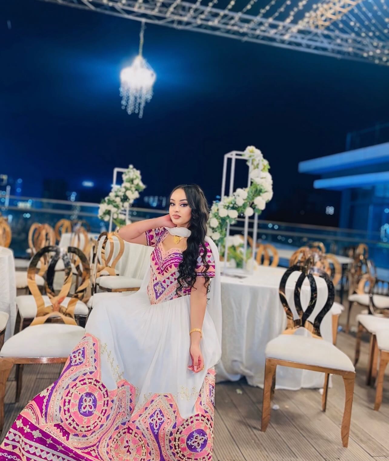 Luxurious Habesha Dress Ornate Embroidery Habesha Kemis Traditional Ethiopian Wedding Dress 416